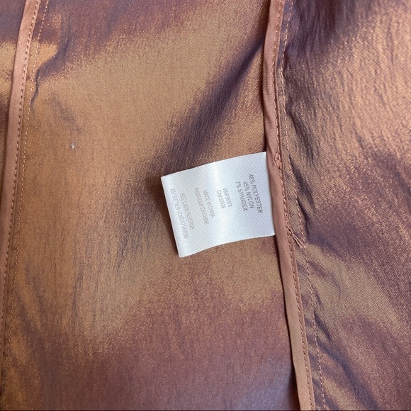 Samuel Dong Brown Ruffled Stretch Jacket Size M 8 - Picture 10 of 11